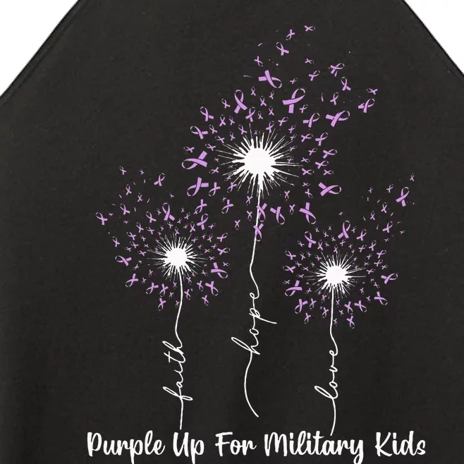 Dandelion Flower Purple Up For Military Women’s Perfect Tri Rocker Tank