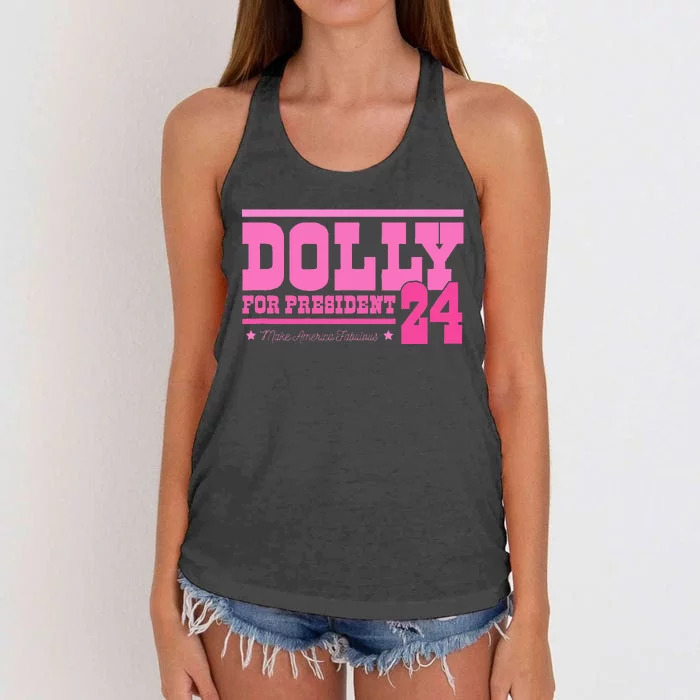 Dolly For President Women's Knotted Racerback Tank