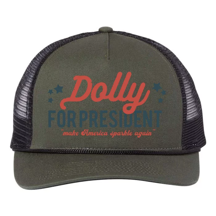 Dolly For President Personalized Dolly First Name Birthday Retro Rope Trucker Hat Cap