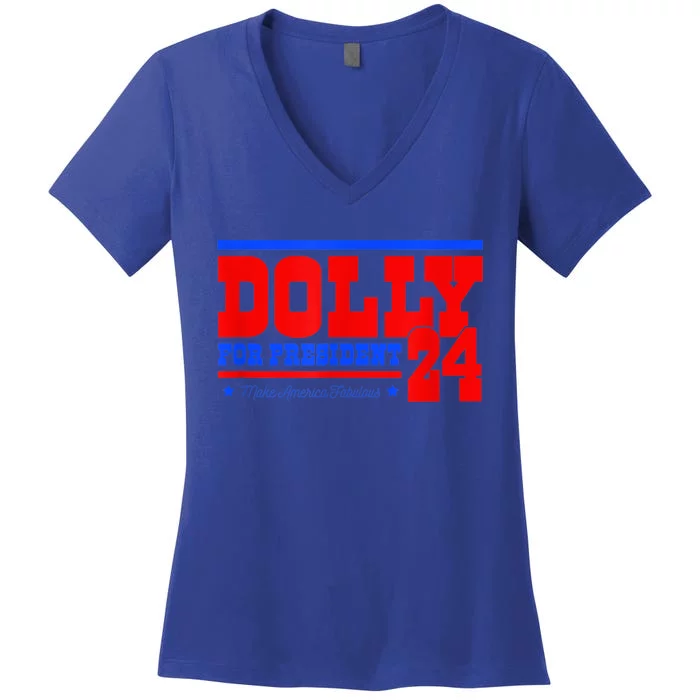 Dolly For President Women's V-Neck T-Shirt