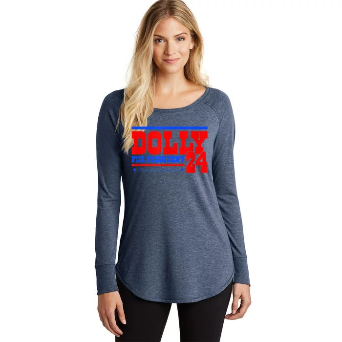 Dolly For President Women's Perfect Tri Tunic Long Sleeve Shirt