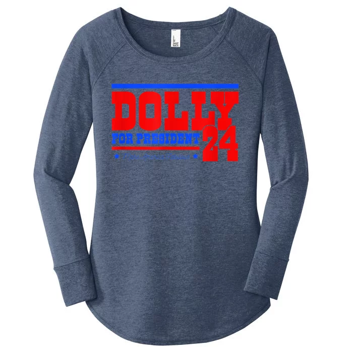 Dolly For President Women's Perfect Tri Tunic Long Sleeve Shirt