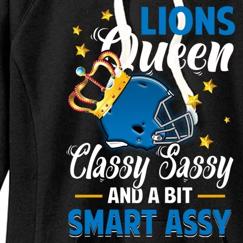 Detroit Football Queen Classy Sassy And A Bit Smart Assy Women's Fleece Hoodie