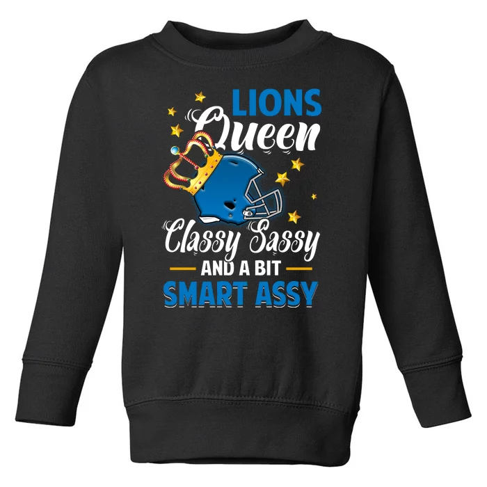 Detroit Football Queen Classy Sassy And A Bit Smart Assy Toddler Sweatshirt