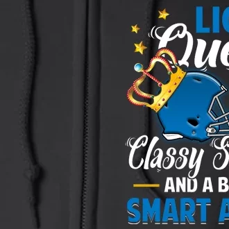 Detroit Football Queen Classy Sassy And A Bit Smart Assy Full Zip Hoodie