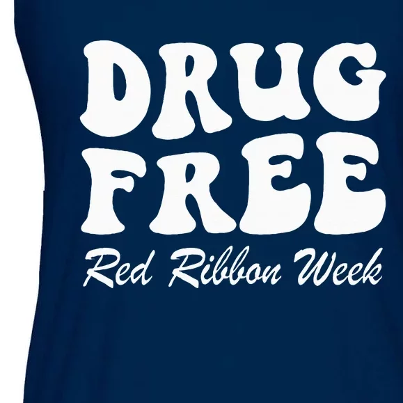 Drug Free Red Ribbon Week Awareness Say No To Drugs Wear Red Ladies Essential Flowy Tank