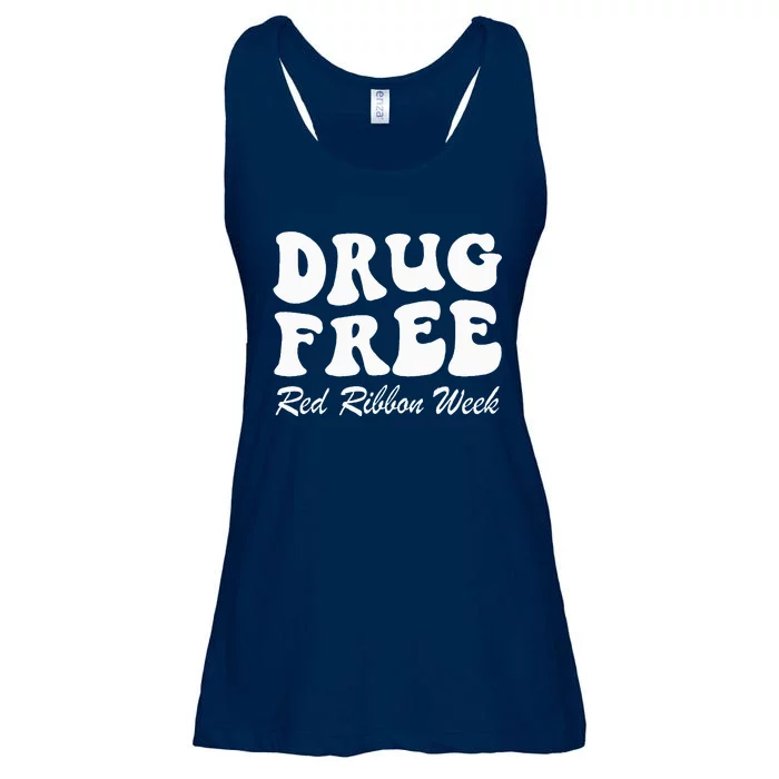 Drug Free Red Ribbon Week Awareness Say No To Drugs Wear Red Ladies Essential Flowy Tank