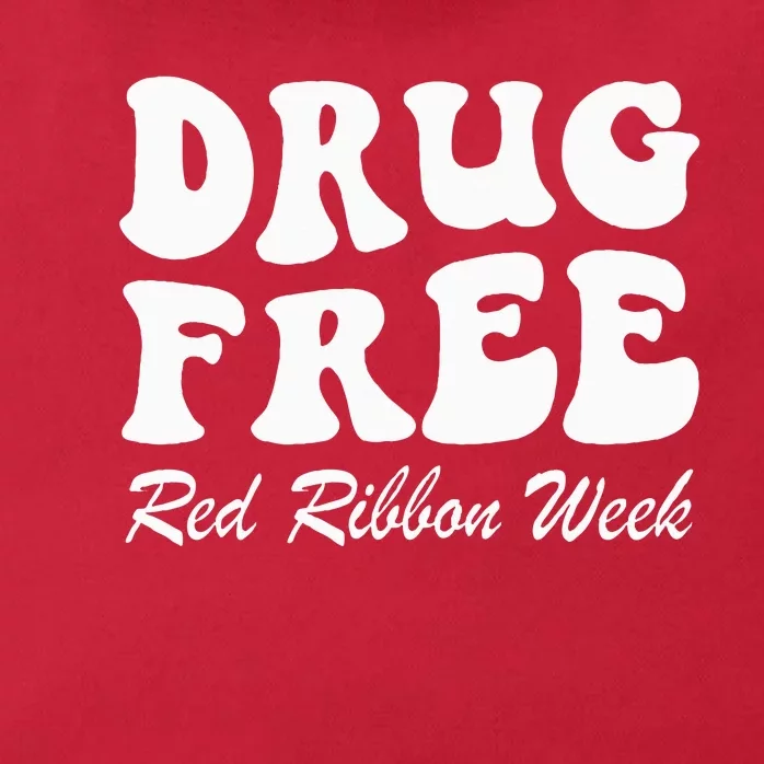 Drug Free Red Ribbon Week Awareness Say No To Drugs Wear Red Zip Tote Bag