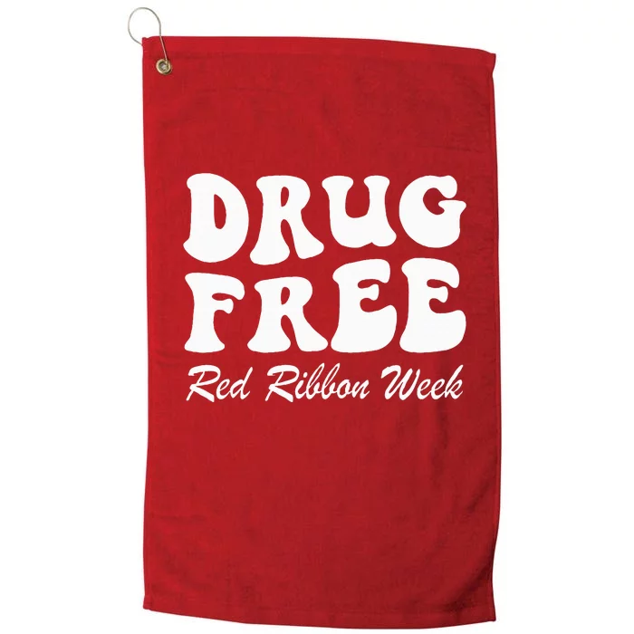 Drug Free Red Ribbon Week Awareness Say No To Drugs Wear Red Platinum Collection Golf Towel