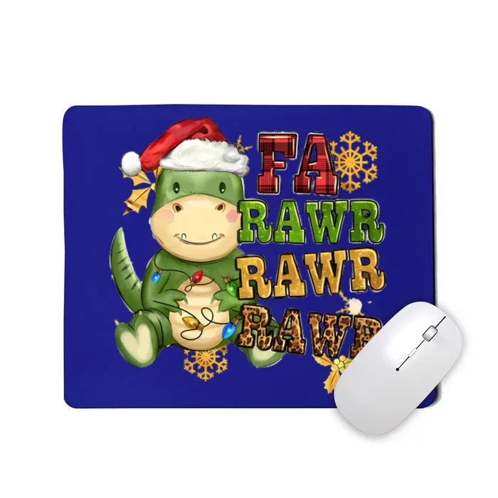 Dinosaur Fa Ra Ra Ra Rawr Trex Santa Hat Christmas Pajamas Gift Mousepad