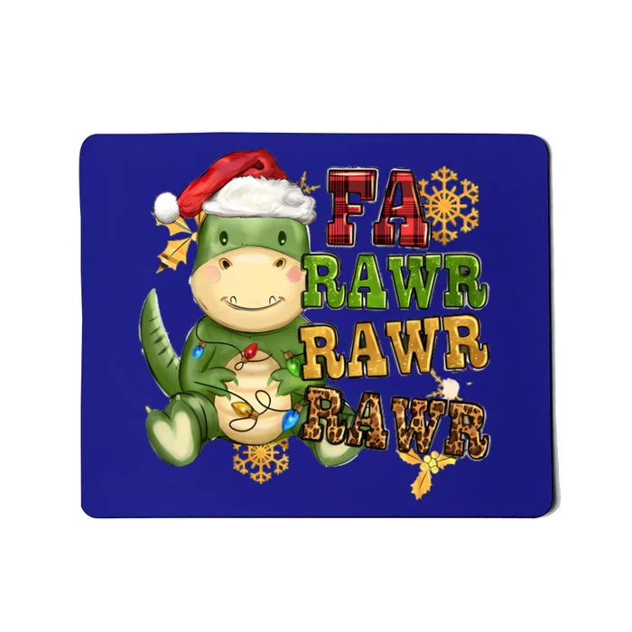 Dinosaur Fa Ra Ra Ra Rawr Trex Santa Hat Christmas Pajamas Gift Mousepad