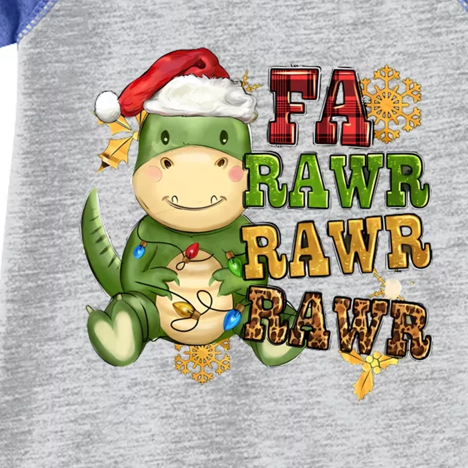 Dinosaur Fa Ra Ra Ra Rawr Trex Santa Hat Christmas Pajamas Gift Infant Baby Jersey Bodysuit