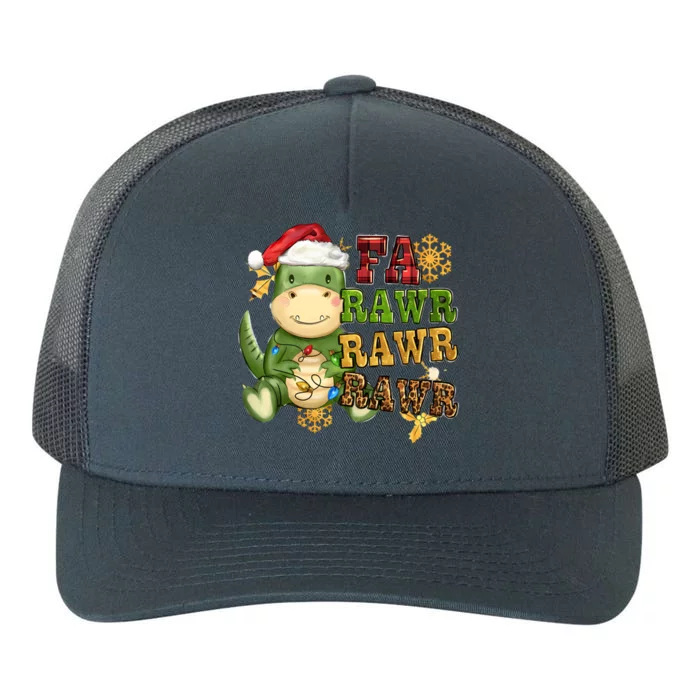 Dinosaur Fa Ra Ra Ra Rawr Trex Santa Hat Christmas Pajamas Gift Yupoong Adult 5-Panel Trucker Hat