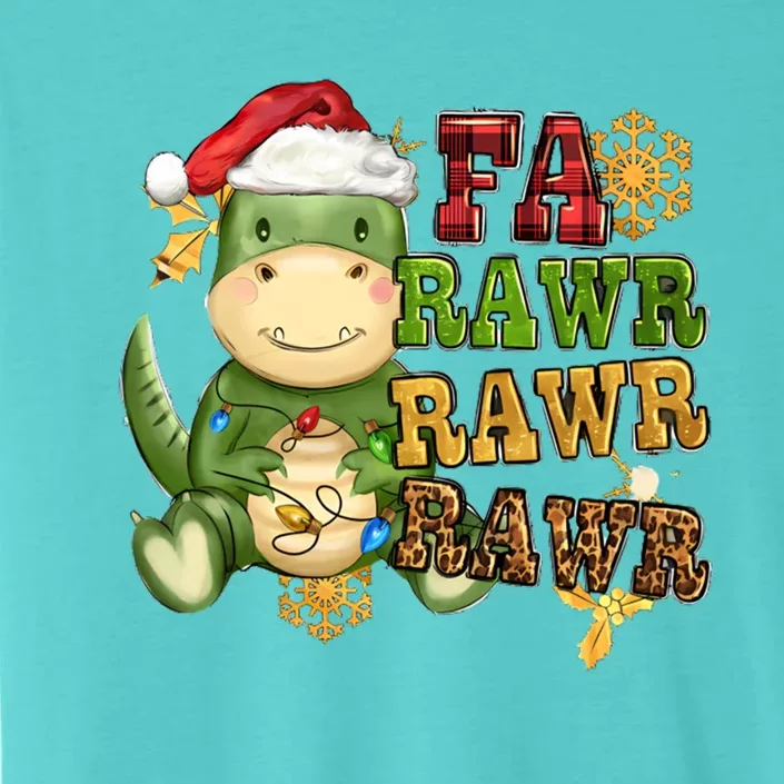 Dinosaur Fa Ra Ra Ra Rawr Trex Santa Hat Christmas Pajamas Gift ChromaSoft Performance T-Shirt