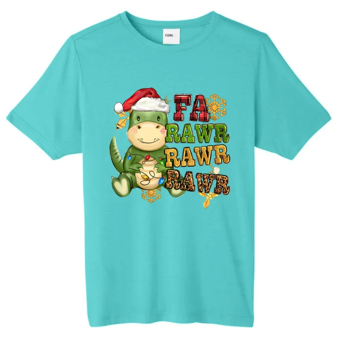 Dinosaur Fa Ra Ra Ra Rawr Trex Santa Hat Christmas Pajamas Gift ChromaSoft Performance T-Shirt