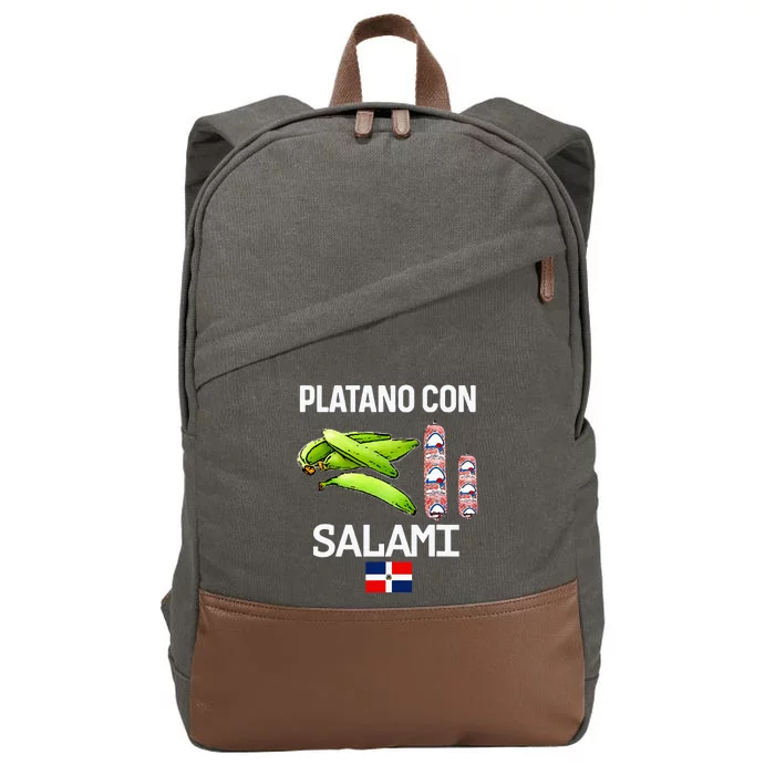 Dominicana Flag Rd Dominican Republic Food Mangu Plantain Cotton Canvas Backpack