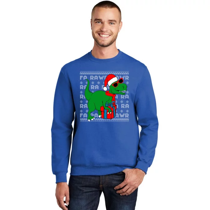 Dinosaur Fa Rawr Rawr T Rex Santa Ugly Xmas Funny Holiday Gift Sweatshirt