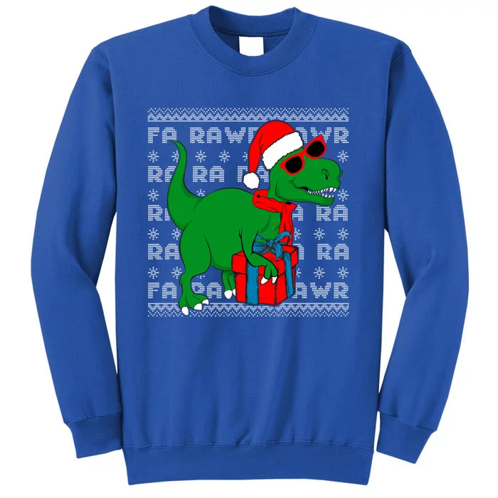 Dinosaur Fa Rawr Rawr T Rex Santa Ugly Xmas Funny Holiday Gift Sweatshirt