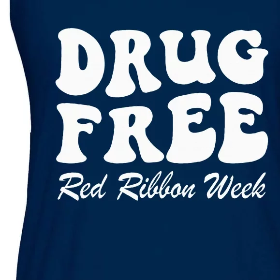 Drug Free Red Ribbon Week Awareness Say No To Drugs Wear Red Ladies Essential Flowy Tank