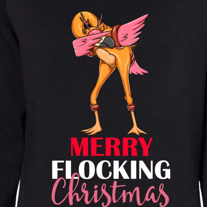 Dabbing Flamingo Reindeer Merry Flocking Christmas Pun Cute Gift Womens California Wash Sweatshirt