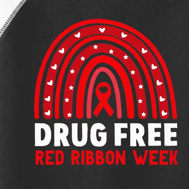 Drug Free Red Ribbon Week Awareness No To Drugs Red Rainbow Toddler Fine Jersey T-Shirt