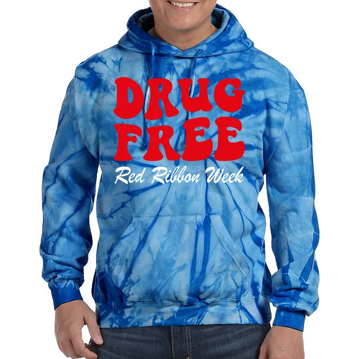 Drug Free Red Ribbon Week Awareness Say No To Drugs Wear Red Gift Tie Dye Hoodie