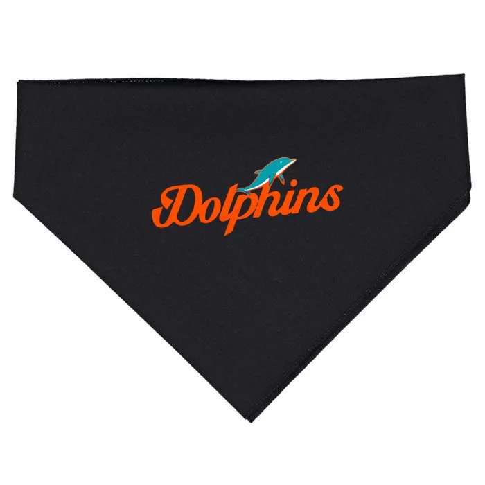 Dolphins Football Retro Gift For Miami Sport Fan USA-Made Doggie Bandana