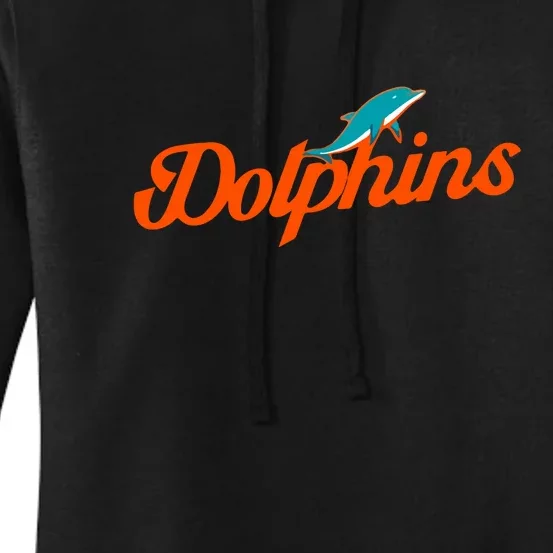 Dolphins Football Retro Gift For Miami Sport Fan Women's Pullover Hoodie