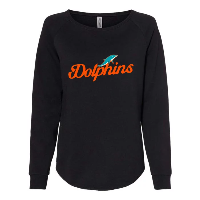 Dolphins Football Retro Gift For Miami Sport Fan Womens California Wash Sweatshirt