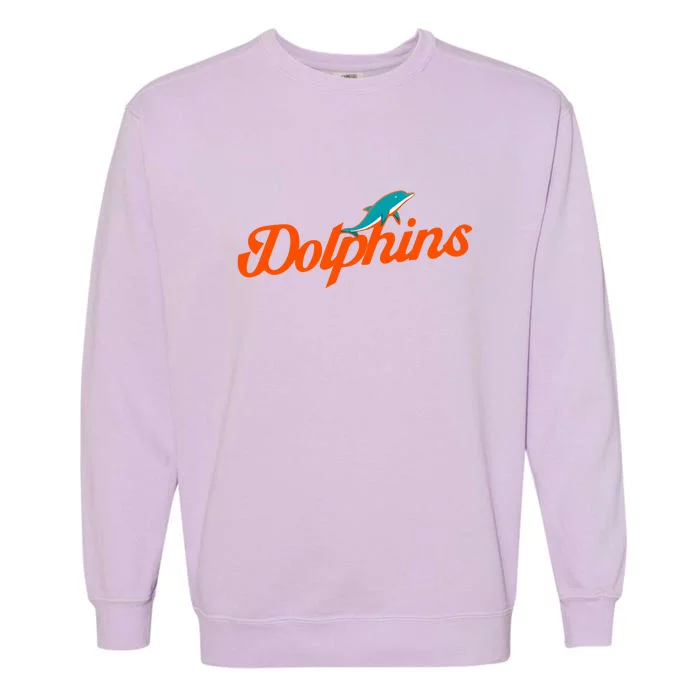 Dolphins Football Retro Gift For Miami Sport Fan Garment-Dyed Sweatshirt