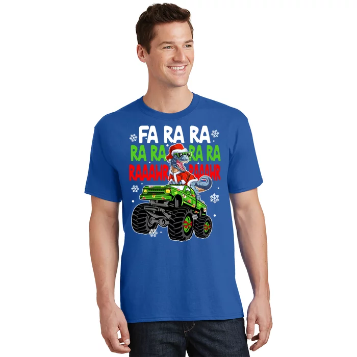 Dino Fa Ra Ra Rawr Dinosaur Monster Truck Christmas Xmas Gift T-Shirt