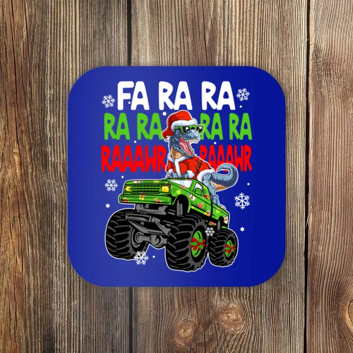 Dino Fa Ra Ra Rawr Dinosaur Monster Truck Christmas Xmas Gift Coaster