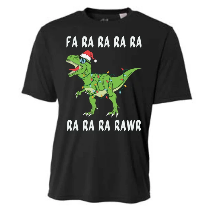 Dinosaur Fa Ra Ra Ra Rawr Trex Funny Christmas Xmas Gift Cooling Performance Crew T-Shirt