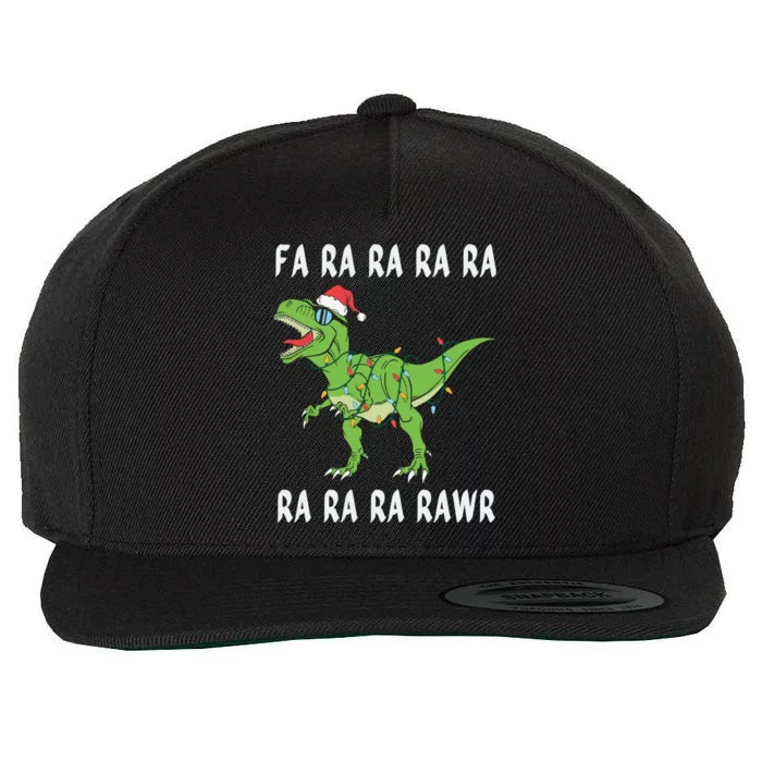 Dinosaur Fa Ra Ra Ra Rawr Trex Funny Christmas Xmas Gift Wool Snapback Cap