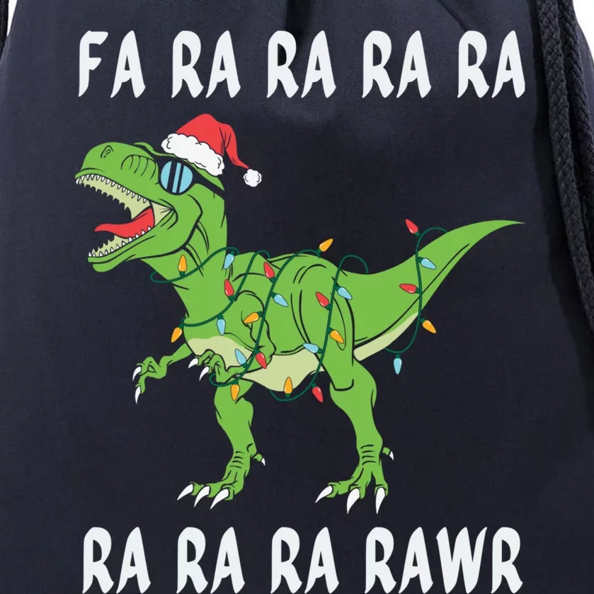 Dinosaur Fa Ra Ra Ra Rawr Trex Funny Christmas Xmas Gift Drawstring Bag