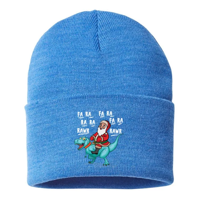 Dinosaur Fa Ra Ra Ra Rawr Tcool Giftrex Funny Christmas Xmas Santa Meaningful Gi Sustainable Knit Beanie