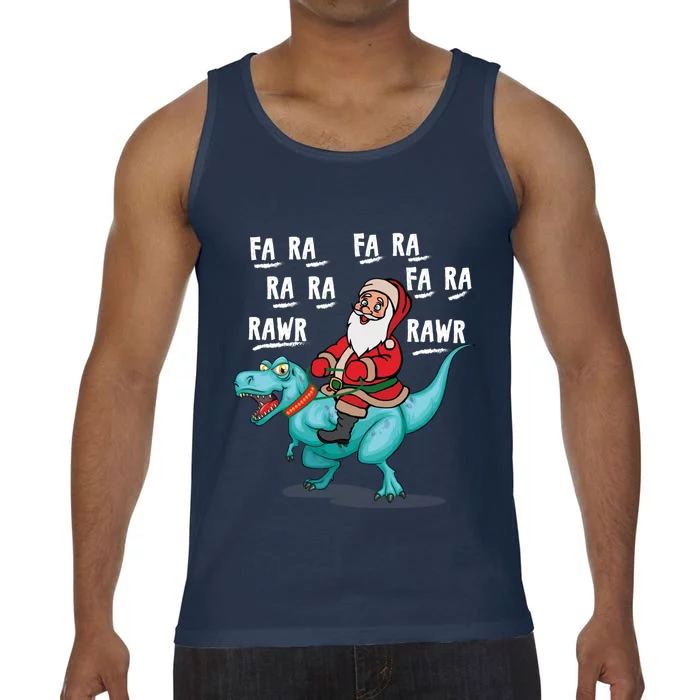 Dinosaur Fa Ra Ra Ra Rawr Tcool Giftrex Funny Christmas Xmas Santa Meaningful Gi Comfort Colors® Tank Top