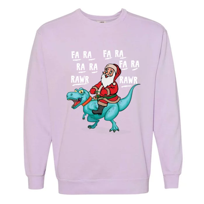 Dinosaur Fa Ra Ra Ra Rawr Tcool Giftrex Funny Christmas Xmas Santa Meaningful Gi Garment-Dyed Sweatshirt