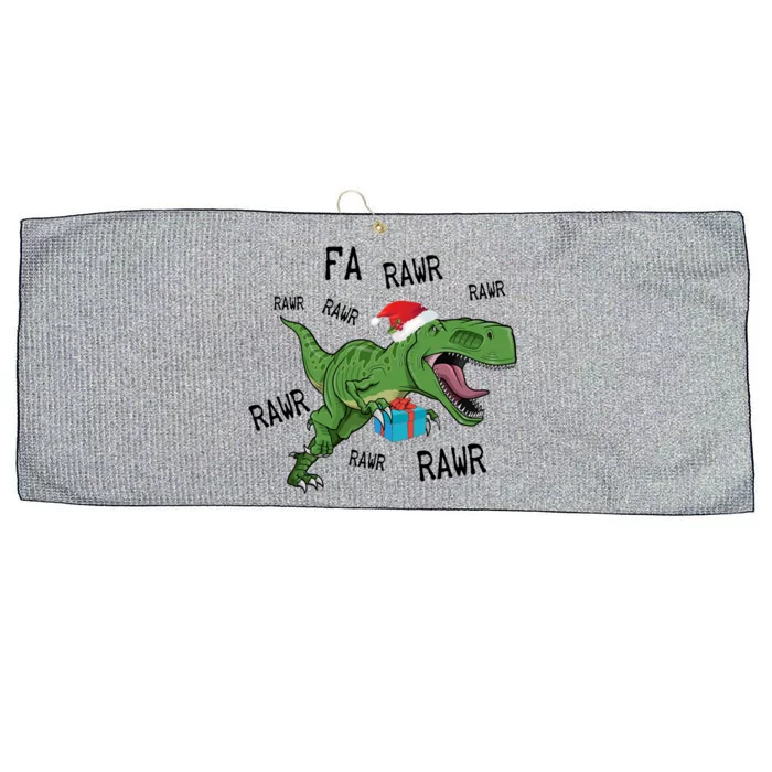 Dinosaur Fa Ra Ra Ra Rawr Tfunny Giftrex Funny Christmas Xmas Santa Gift Large Microfiber Waffle Golf Towel