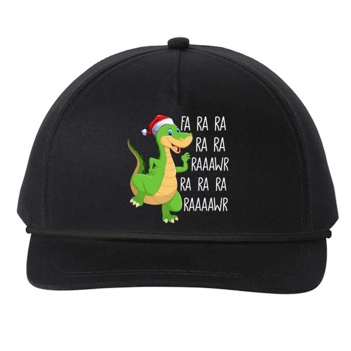 Dinosaur Fa Ra Ra Rawr Rawr Tmeaningful Giftrex Santa Dinosaur Christmas Funny G Snapback Five-Panel Rope Hat