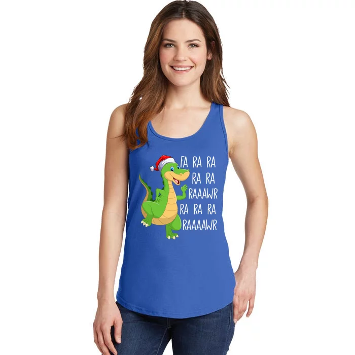 Dinosaur Fa Ra Ra Rawr Rawr Tmeaningful Giftrex Santa Dinosaur Christmas Funny G Ladies Essential Tank