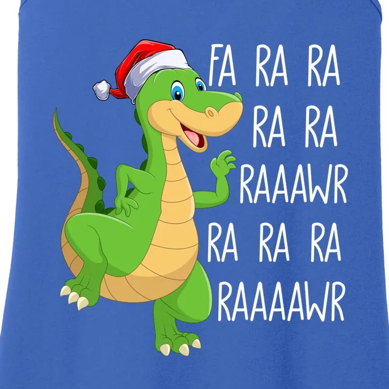 Dinosaur Fa Ra Ra Rawr Rawr Tmeaningful Giftrex Santa Dinosaur Christmas Funny G Ladies Essential Tank