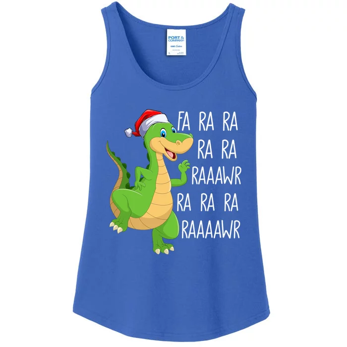 Dinosaur Fa Ra Ra Rawr Rawr Tmeaningful Giftrex Santa Dinosaur Christmas Funny G Ladies Essential Tank