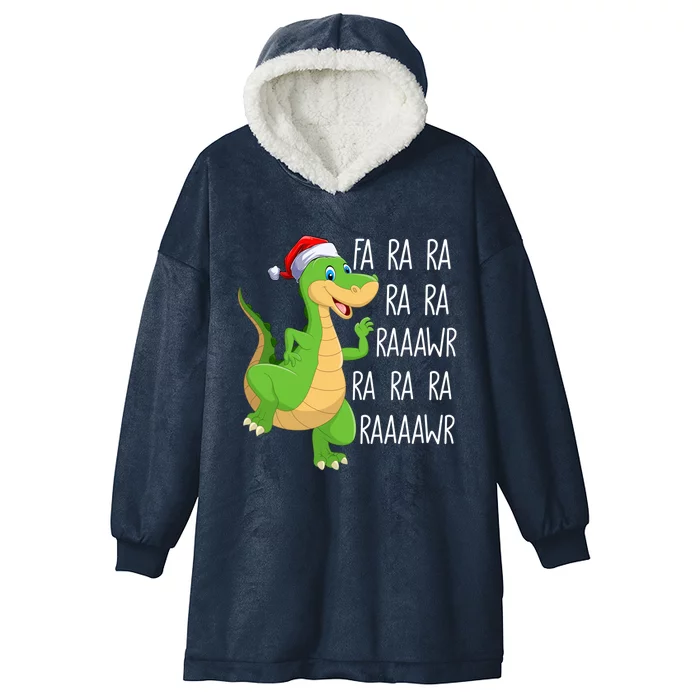 Dinosaur Fa Ra Ra Rawr Rawr Tmeaningful Giftrex Santa Dinosaur Christmas Funny G Hooded Wearable Blanket