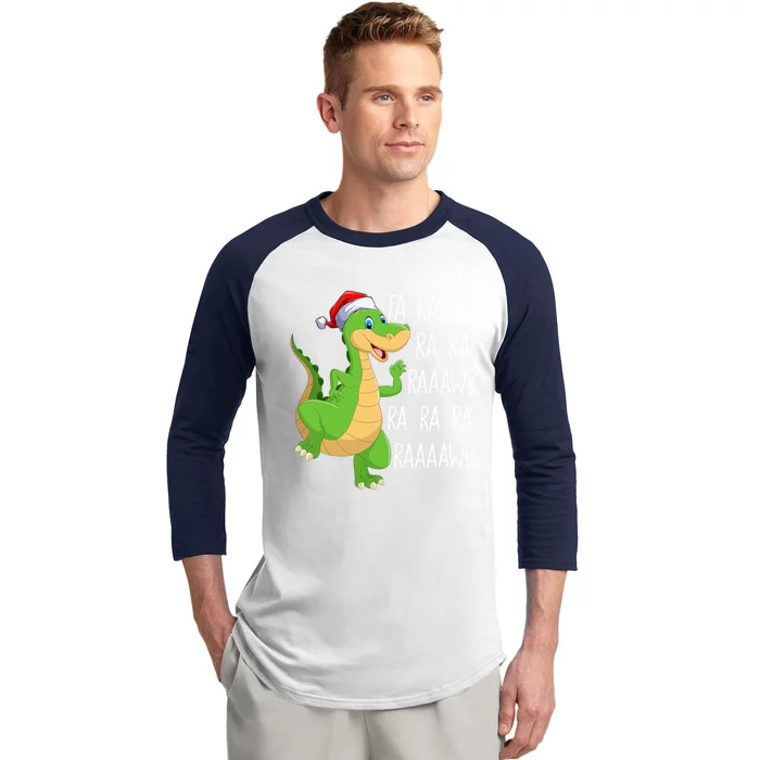 Dinosaur Fa Ra Ra Rawr Rawr Tmeaningful Giftrex Santa Dinosaur Christmas Funny G Baseball Sleeve Shirt