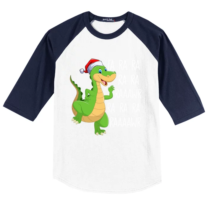 Dinosaur Fa Ra Ra Rawr Rawr Tmeaningful Giftrex Santa Dinosaur Christmas Funny G Baseball Sleeve Shirt