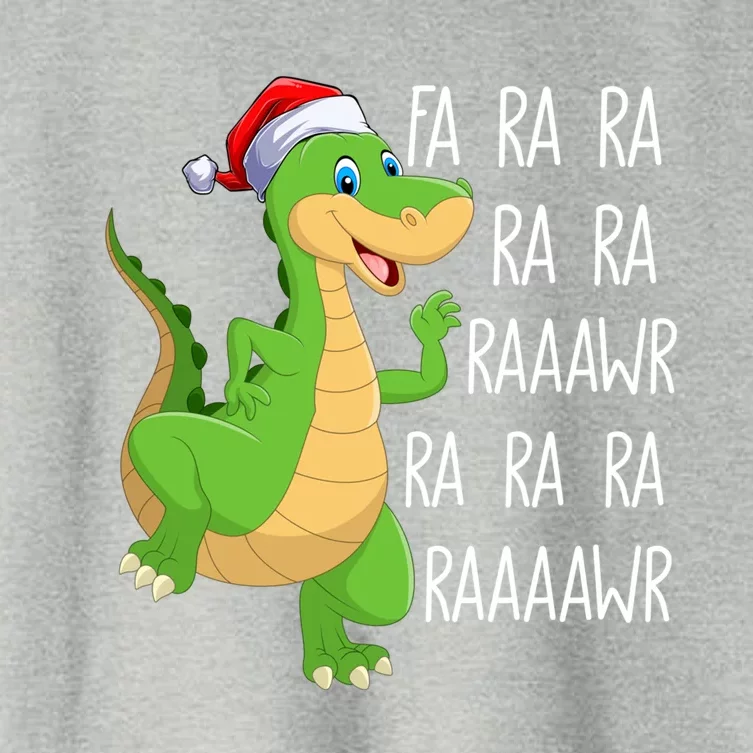 Dinosaur Fa Ra Ra Rawr Rawr Tmeaningful Giftrex Santa Dinosaur Christmas Funny G Women's Crop Top Tee