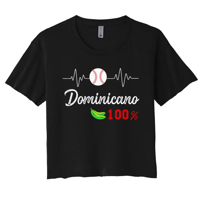 Dominicano Flag RD Dominican Republic Baseball Jersey Women's Crop Top Tee