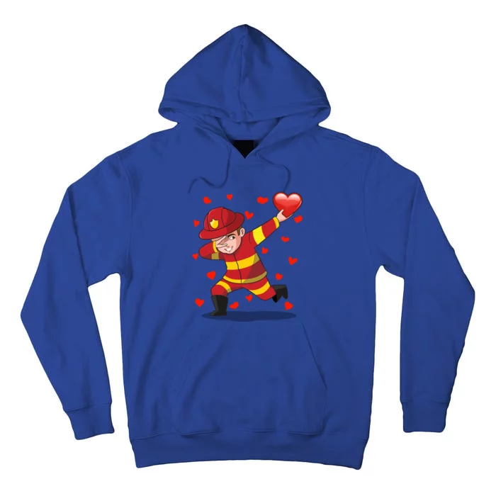 Dabbing Fire Red Heart Love Valentine's Day Lovers Gift Tall Hoodie