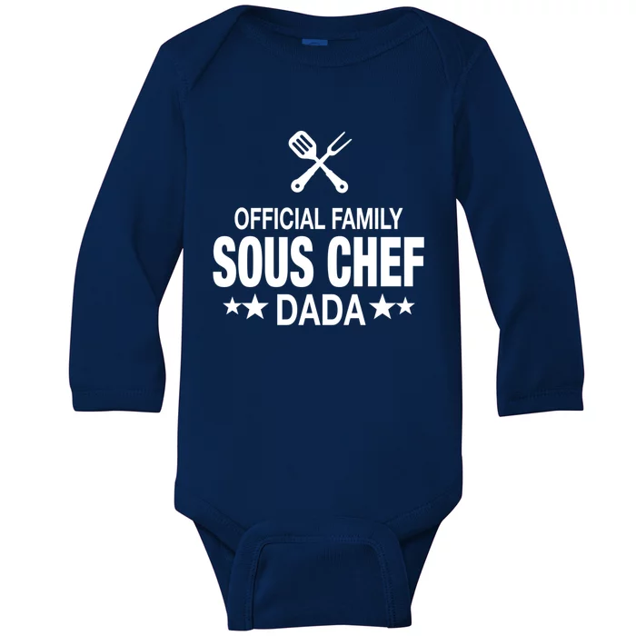 Dada Family Sous Chef Funny Cooking Dada Funny Gift Baby Long Sleeve Bodysuit